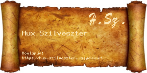 Hux Szilveszter névjegykártya